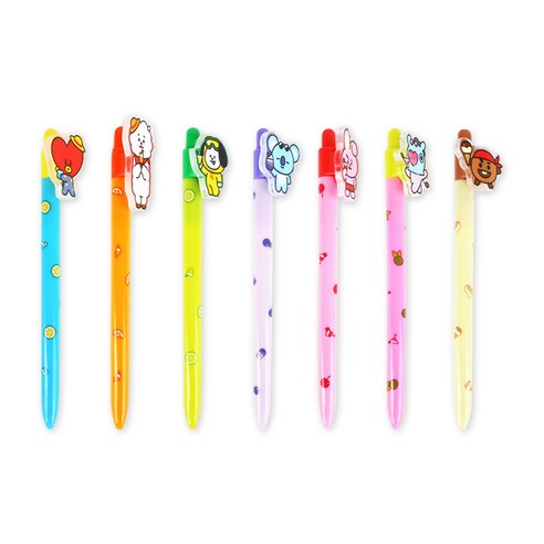 BT21 아크릴 피규어볼펜, 코야, 타타, 치미, 알제이, 슈키, 쿠키, 망, 7개