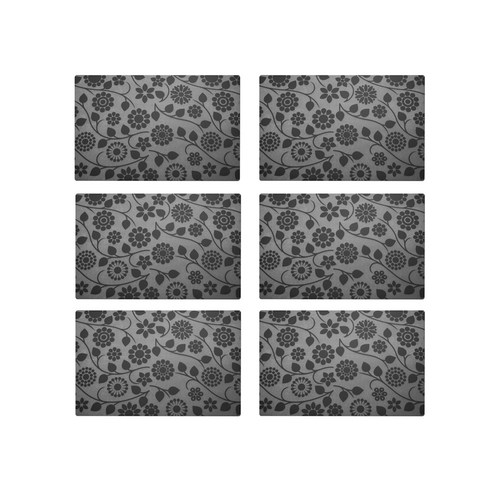 BLOOMING PP 테이블매트 6p, 네이쳐(블랙), 43 x 28 cm