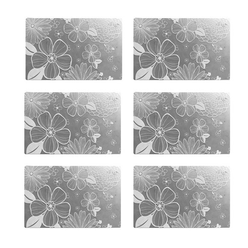 BLOOMING PP 테이블매트 6p, 꽃비, 43 x 28 cm