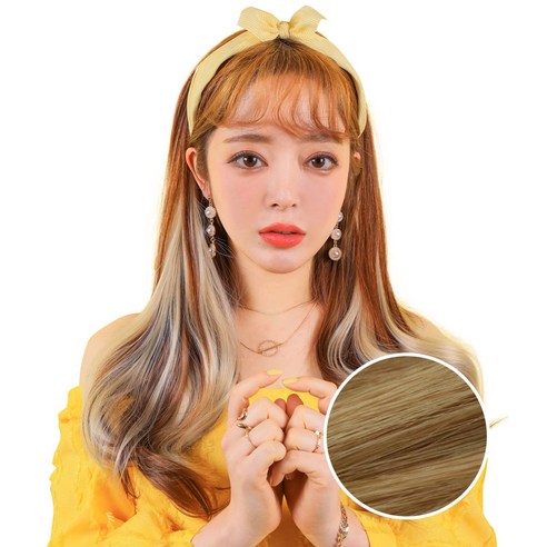 가발매니아 글램루즈 퍼스널컬러 붙임머리, 골드크림, 3개