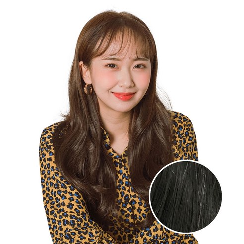 가발매니아 붙임머리 리얼하프피스 베이스펌 + 부분 2피스 세트, 내츄럴블랙, 1세트