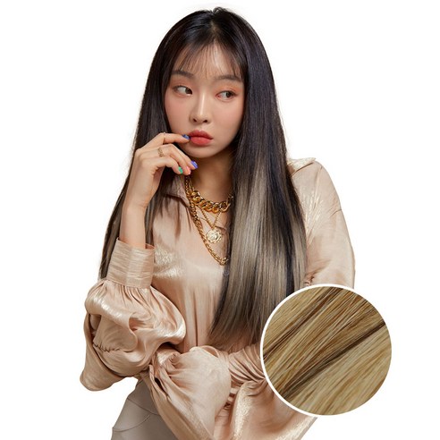 가발매니아 스트레이트 퍼트널컬러 붙임머리, 슈가베이지, 3개