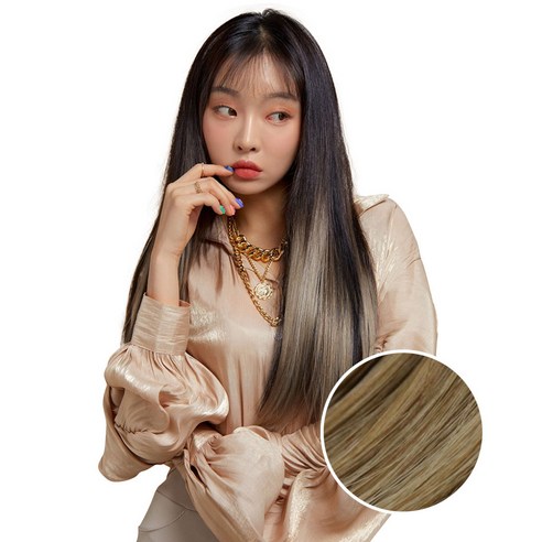 가발매니아 스트레이트 퍼트널컬러 붙임머리, 코튼베이지, 3개