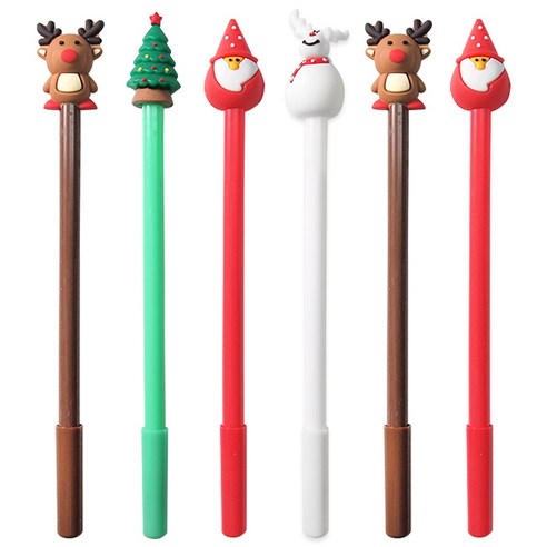 X-MAS 중성펜 0.5mm, 랜덤 발송, 6개