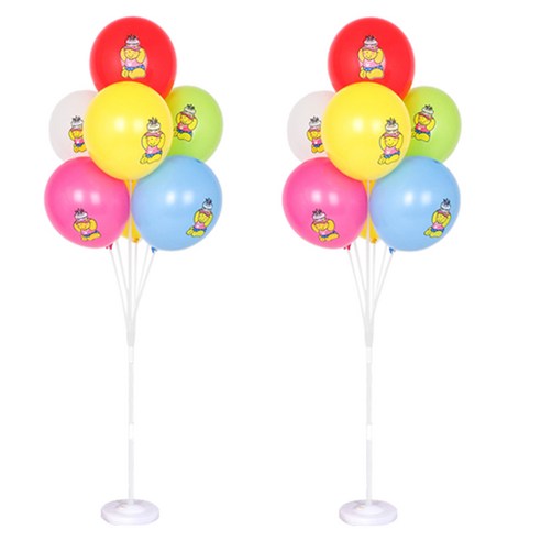 풍선꽂이 장식 세트 130cm, 컬러풀 죠이베어해피벌스데이, 2세트