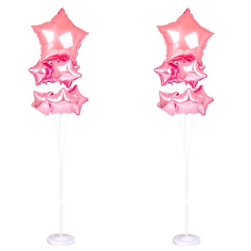 풍선꽂이 장식 세트 130cm 은박, 별핑크, 2세트