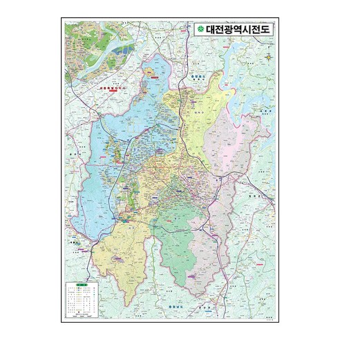 대전광역시 전도 코팅형 지도