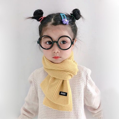 핸날 아동용 심플 골지 뮤직 머플러