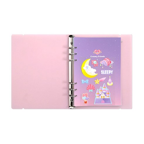 세컨드맨션 A5 6공 PP 크리미 만년형 다이어리, VIOLET-PINK GRADATION