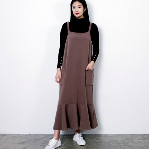 에베쏘 밍크 훌 멜빵 임산부 원피스 1082
