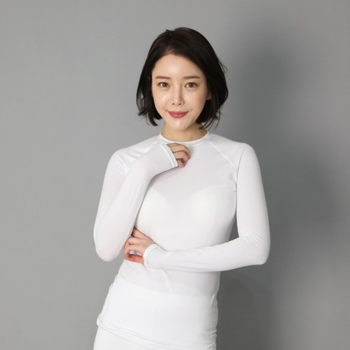 나야스타일 여성용 HMUS 기능성 내의 라운드 상의