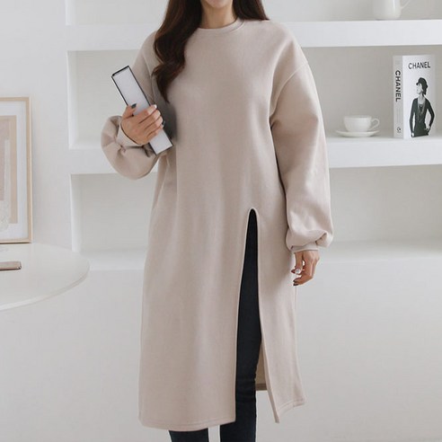 보리맘 기모 딥슬릿 임산부 원피스 O722