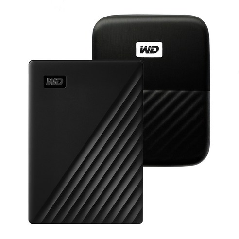 WD My Passport 휴대용 외장하드 + 파우치, 5TB, 블랙