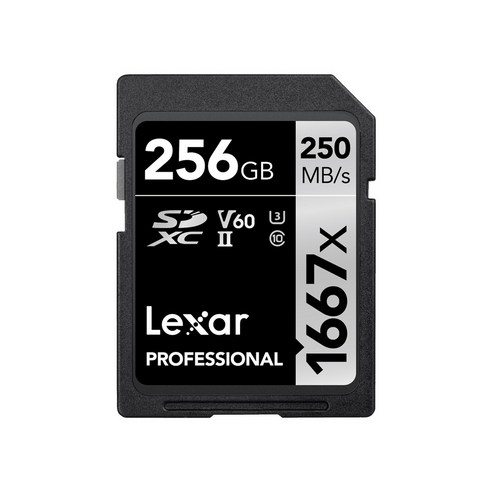 렉사 메모리 카드 SD 캐논 소니 니콘 카메라 1667배속 V60, 256GB, 1개