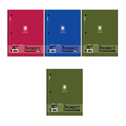 OXFORD 3공 절취스프링 B5 좌철 일반노트, 랜덤 발송, 4개