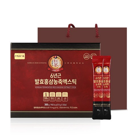 정원삼 6년근 발효 홍삼 농축액스틱 + 쇼핑백, 300g, 1개