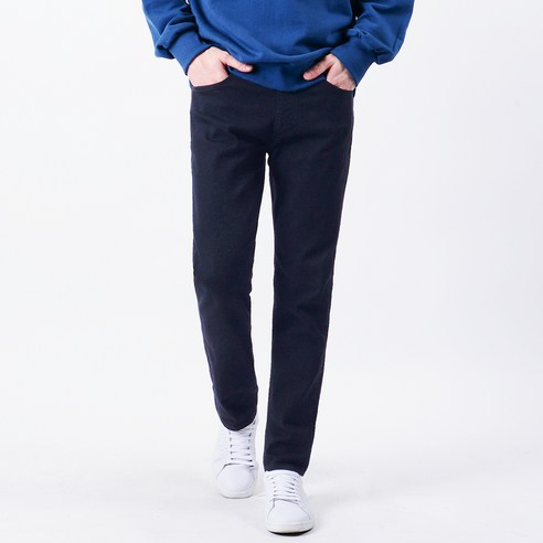 타운클로 남성용 10부 밴딩 블랙스티치 블랙진