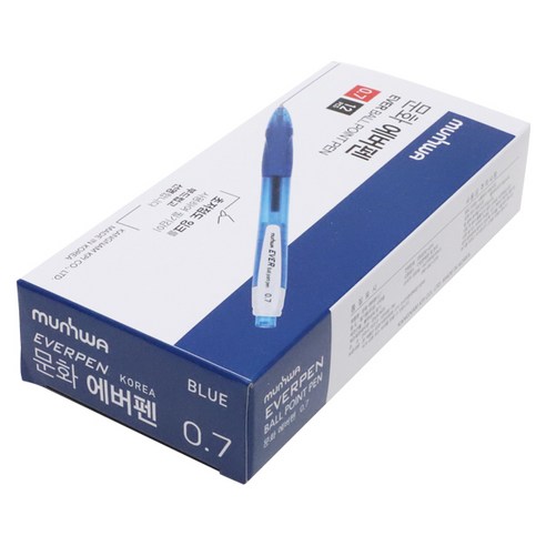 문화연필 에버펜 0.7mm, 파랑, 12개