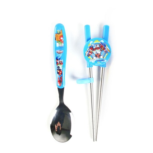 헬로카봇 7 스푼 양손교정 젓가락, 혼합색상, 1개