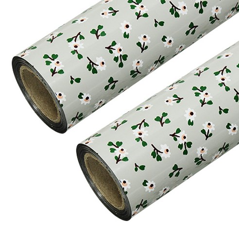포포팬시 미니플라워 비닐 증착 롤 포장지 중 37.5cm x 20m, 그레이, 2개