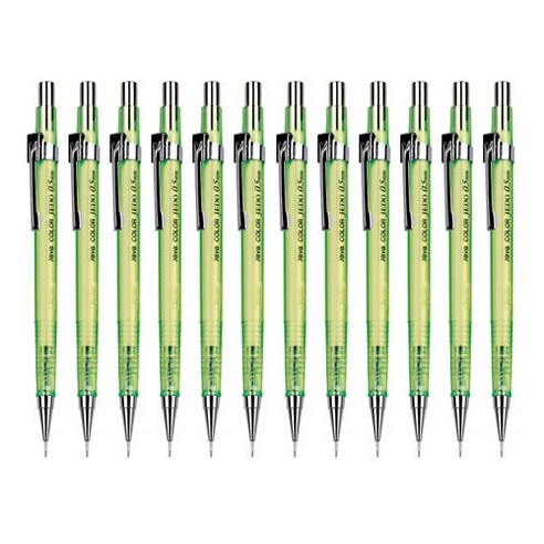 자바펜 투명 칼라제도샤프 라임, 0.5mm, 12개