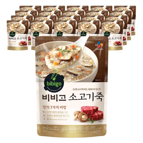 비비고 소고기죽 파우치 450g, 21개
