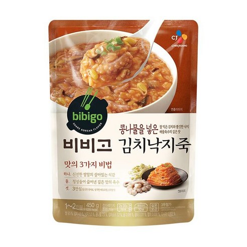 비비고 김치낙지죽, 31.김치낙지죽, 450g