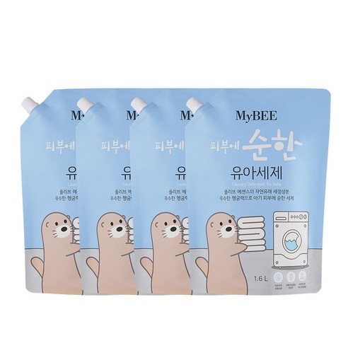 MyBEE 피부에순한 유아세제 리필, 4개