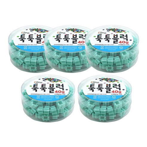 이지피아 툭툭 블럭 리필 40g 5p, 민트, 5개