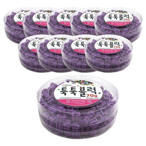 이지피아 툭툭 블럭 리필 70g 10p, 보라, 10개