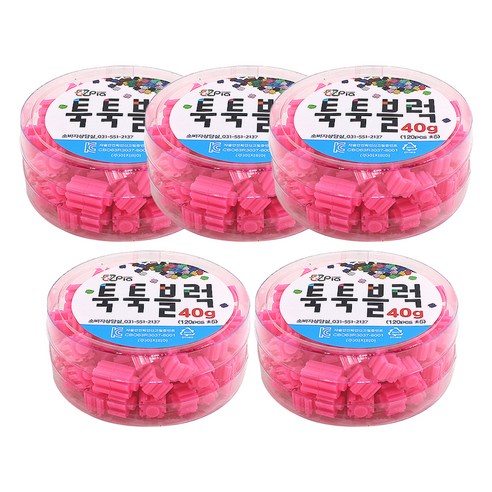 이지피아 툭툭 블럭 리필 40g 5p, 진분홍, 5개