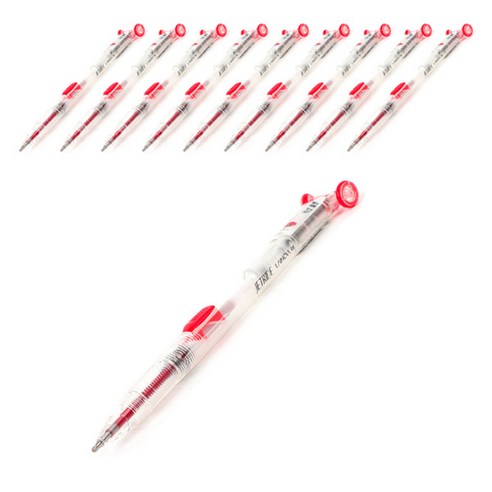 라이노바 제트라이드 직선 볼펜 0.5mm, 레드, 10개