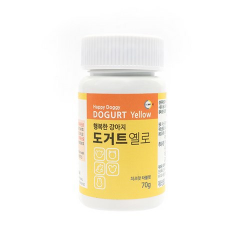 행복한 강아지 도거트 옐로 강아지 프로바이오틱스 영양제, 치즈맛, 1개