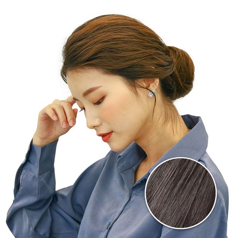 가발매니아 당고머리 가발 미디움, 내츄럴브라운, 1개