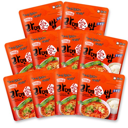 이지밥 라면애밥 짬뽕맛 + 숟가락 세트, 110g, 10개