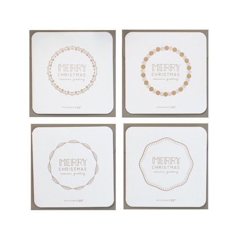 디비디디자인 크리스마스 카드 세트 4종 x 4p, Pure, 5개