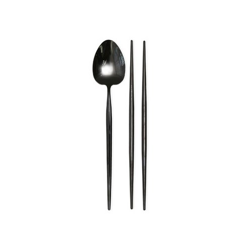 마리아꾸르끼 커트러리 수저세트 블랙, 1세트, 숟가락 10p + 젓가락 10p