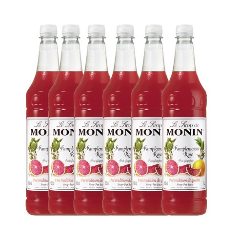 모닌 핑크 그레이프 프룻 시럽, 1L, 6개