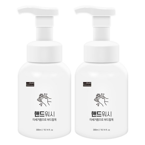 듀오솔루션 버블 핸드워시 폼 파우더향, 300ml, 2개