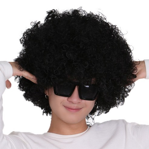 파티공구 점보가발(블랙) 2개입, 블랙