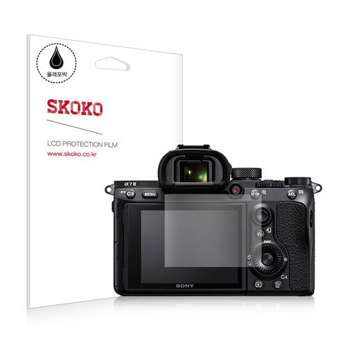 스코코 소니 A7M3 카메라 올레포빅 액정보호 필름 2p, 1세트