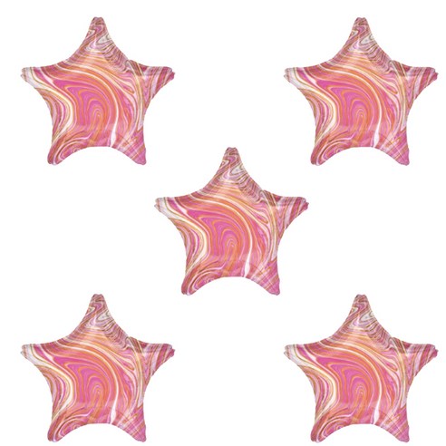 별 마블 은박 풍선 45cm, 핑크, 5개