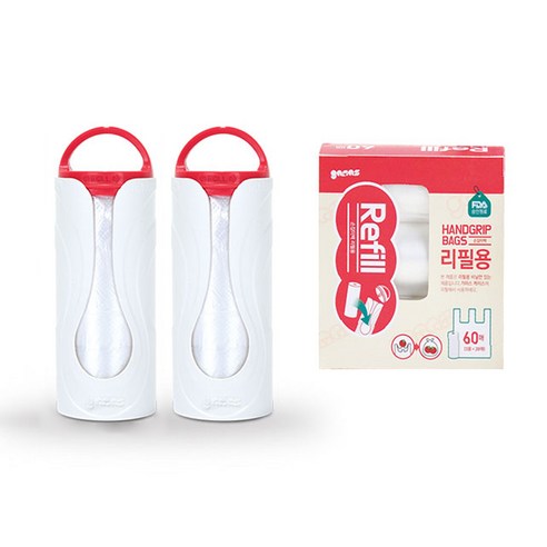 가마스 휴대용 비닐봉투 손잡이백 2p + 리필 3p, 1세트