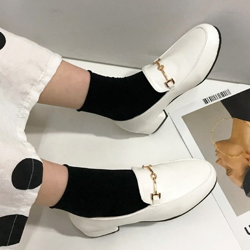여성용 키높이 가죽 체인로퍼 3cm