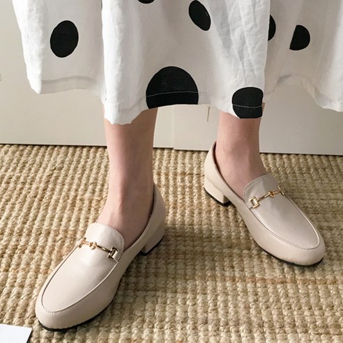 여성용 키높이 가죽 체인로퍼 3cm