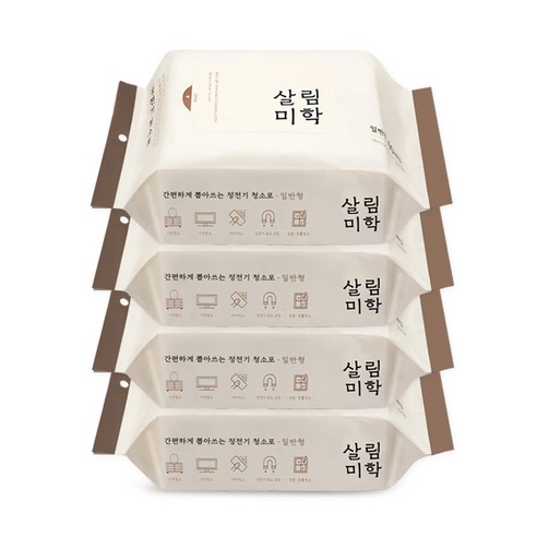 살림미학 일반형 정전기 청소포 60매, 4개