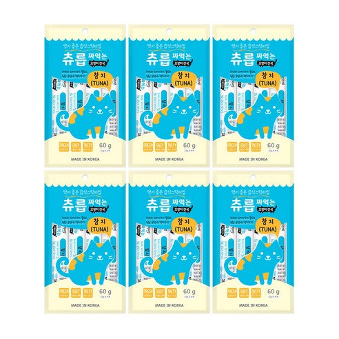 츄릅 짜먹는 고양이간식 스틱형 60g, 참치맛, 6개
