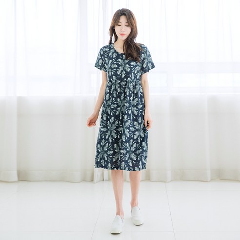디노바시 여성용 레이온 실내 반팔셔링원피스