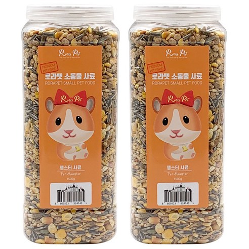 로라펫 소동물 햄스터 사료, 1500g, 2개