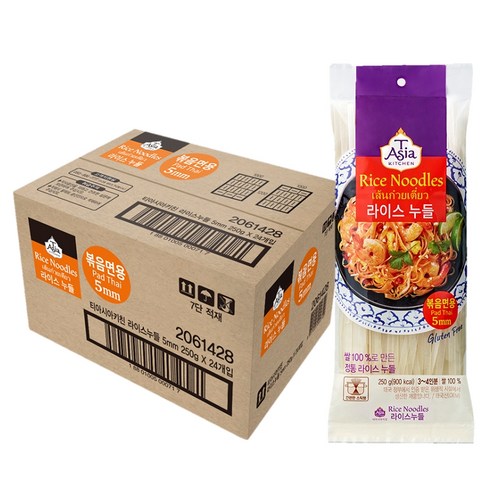 티아시아키친 라이스누들 볶음면용 5mm, 250g, 24개